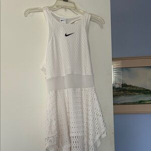 Nike White Asymmetrical Mesh Tennis Dress size M NWOT never worn